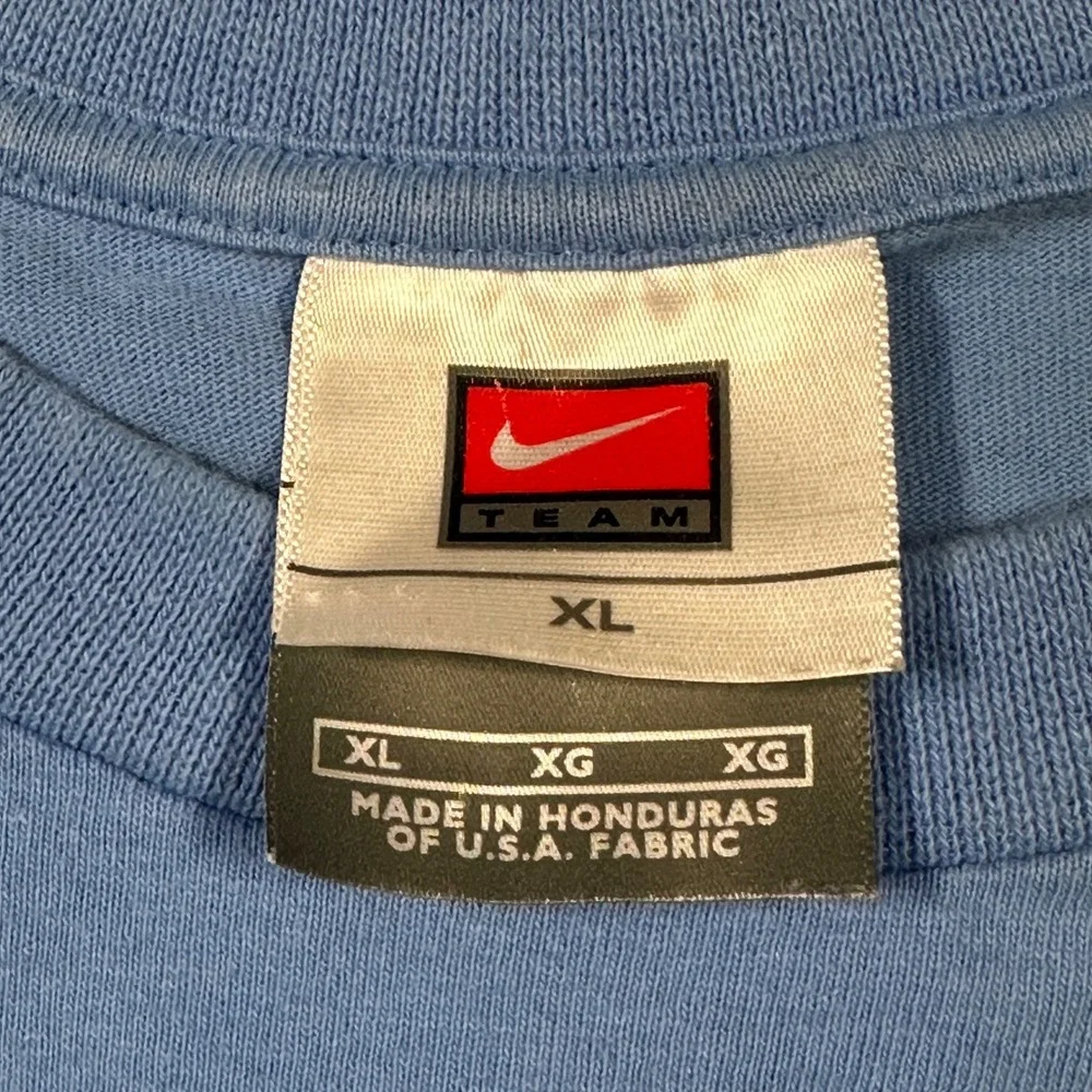 Nike Long Sleeve T-Shirt Mens XL Blue Mini Swoosh‎ Vintage Y2K Streetwear Cotton